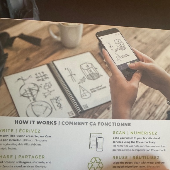 Brand new in packaging Rocketbook Note Smart Reusable Spiral Notebook 5X7 - Picture 9 of 11